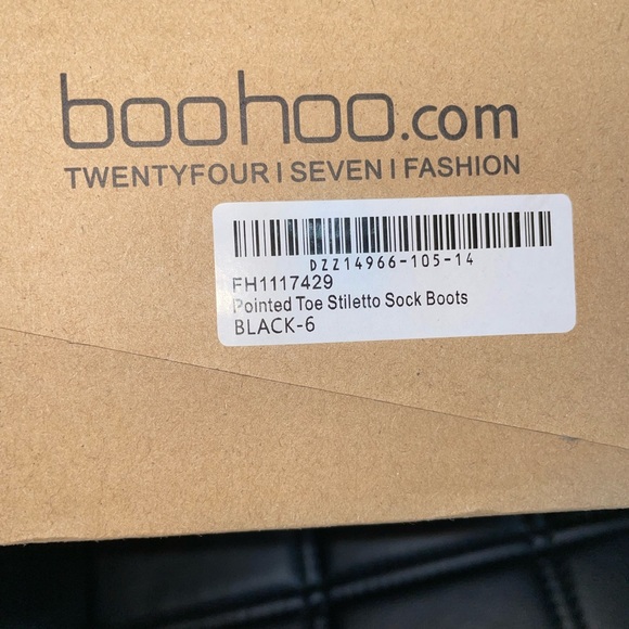 Women’s BooHoo Pointed Toe Stiletto Sock Boots (Women’s-6) - Picture 4 of 5